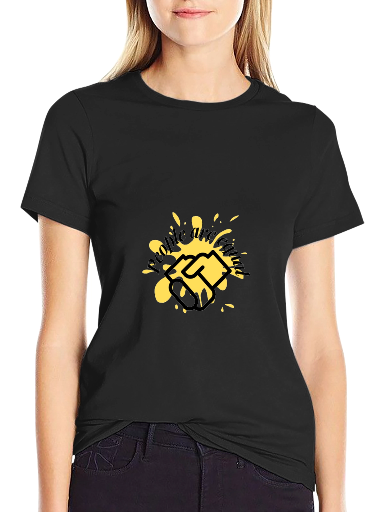Graphic Tee: Handshake Splatter Design