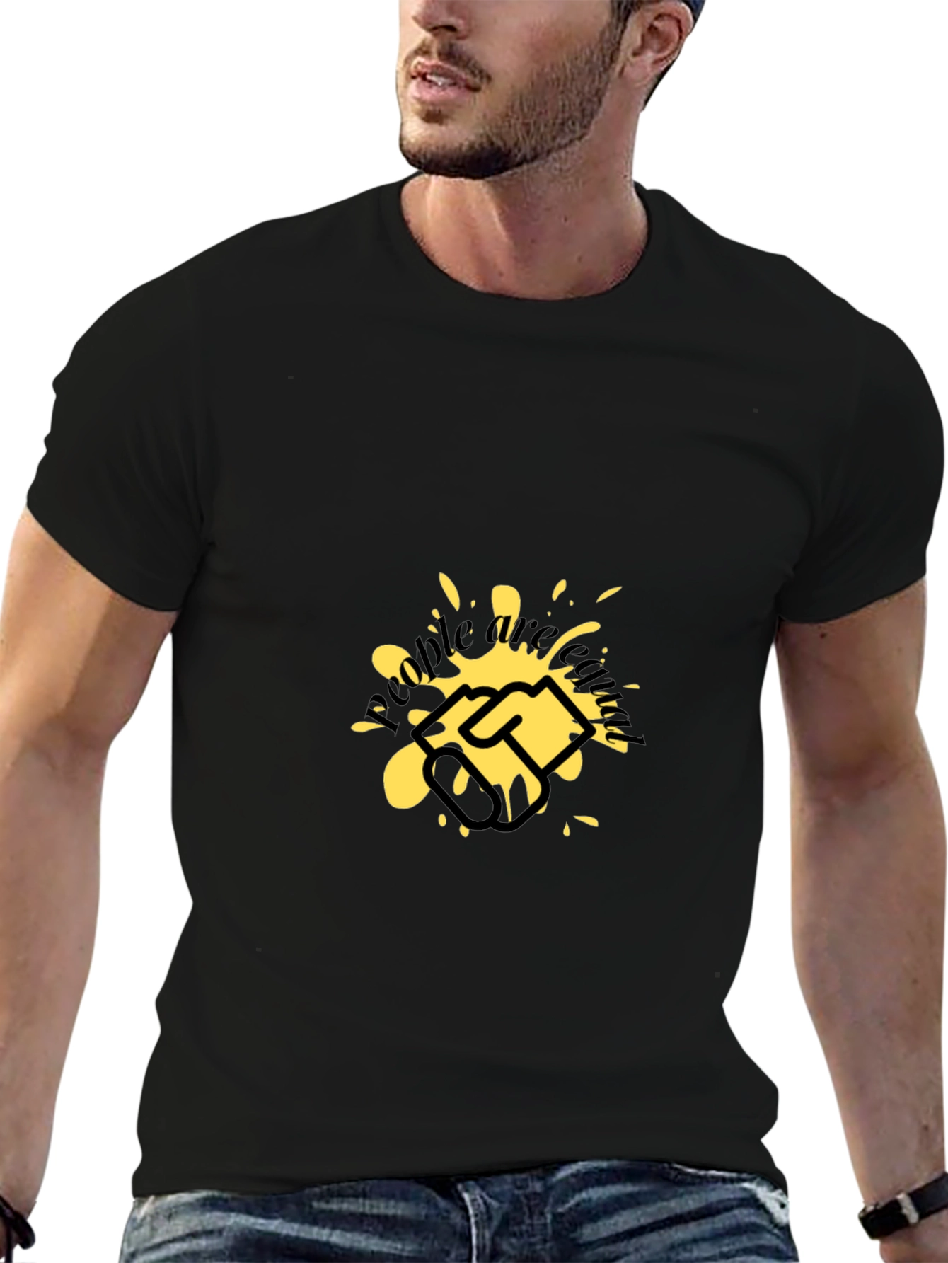 Graphic Tee: Handshake Splatter Design