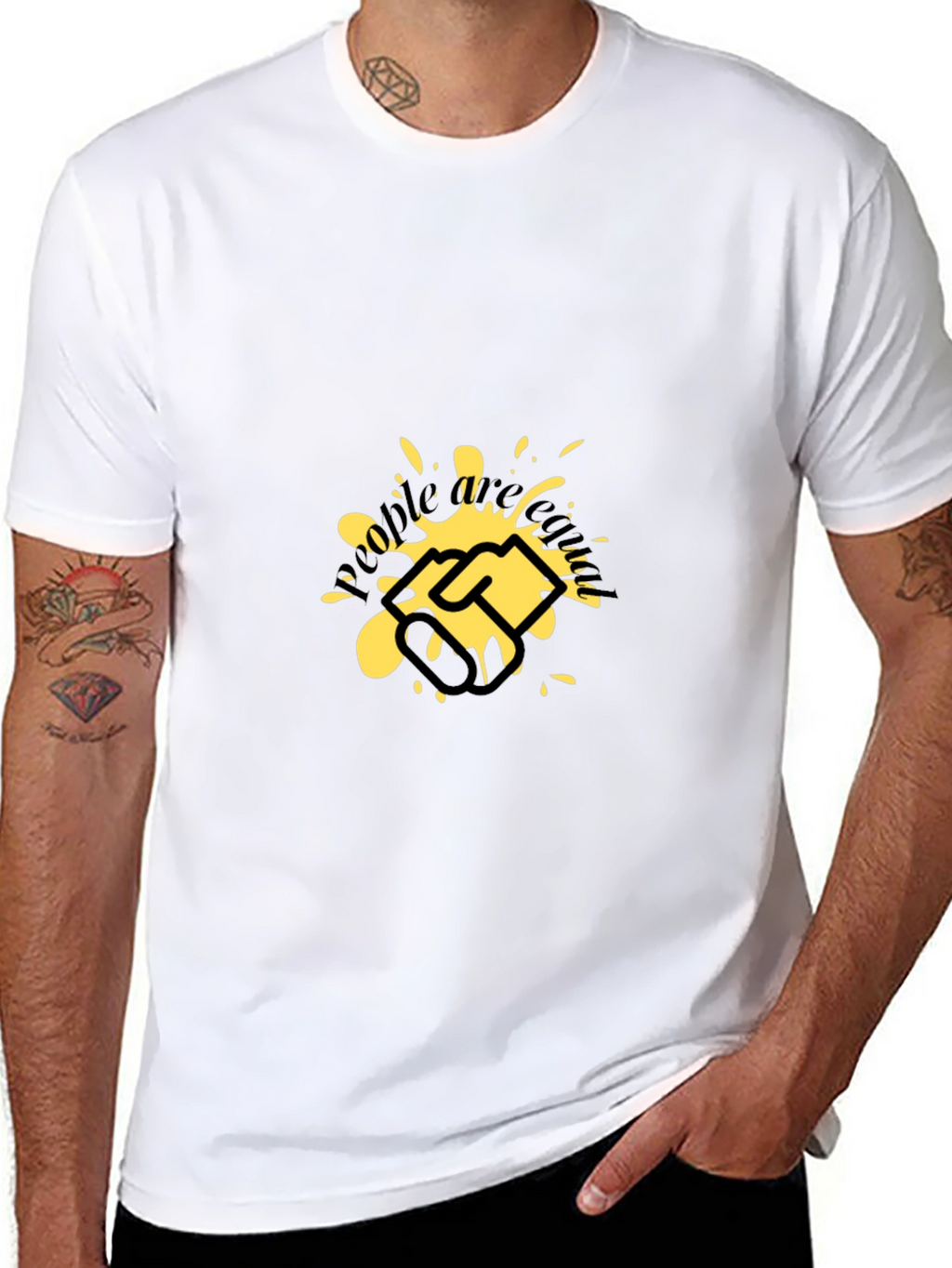Graphic Tee: Handshake Splatter Design