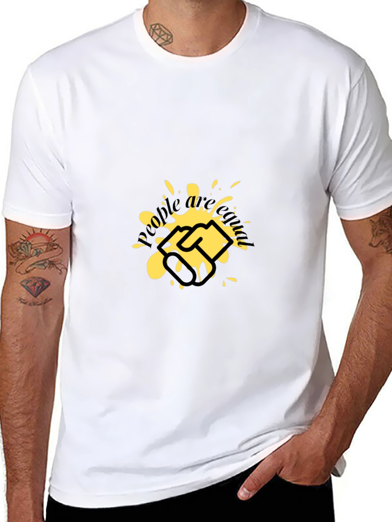 Graphic Tee: Handshake Splatter Design