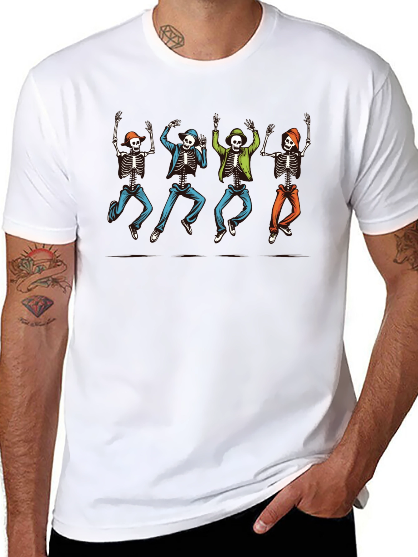 Dancing Skeletons Graphic Tee - Fun & Unique Style