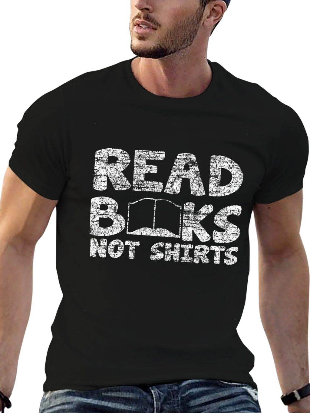 Read Books Not Shirts Black Graphic Tee