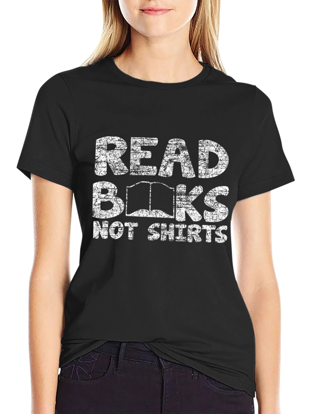 Read Books Not Shirts Black Graphic Tee