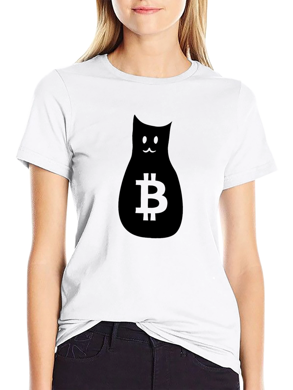 Bitcoin Cat Graphic Tee - Crypto Fashion