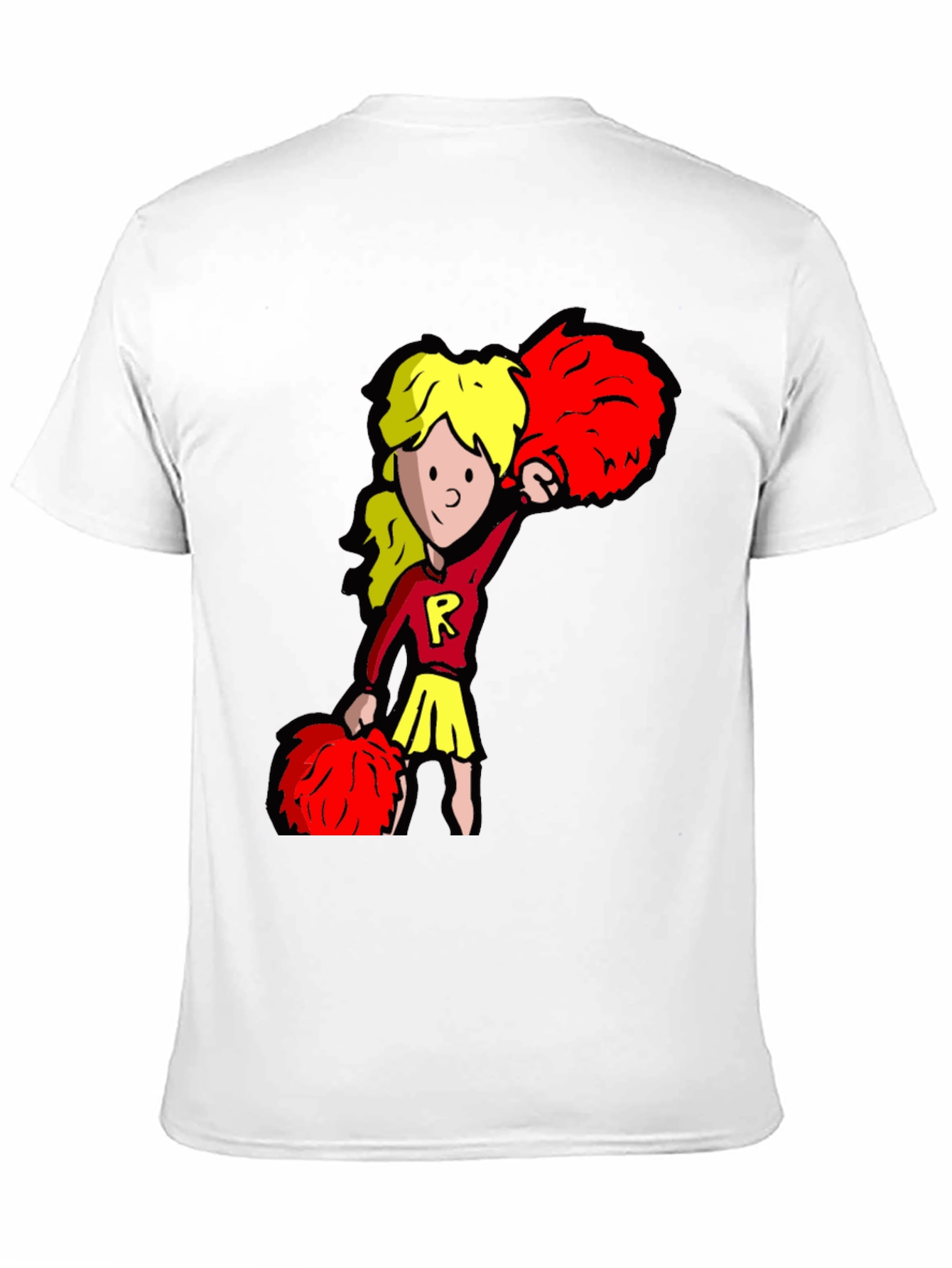 Cheerleader Graphic Tee - Black Cotton T-Shirt