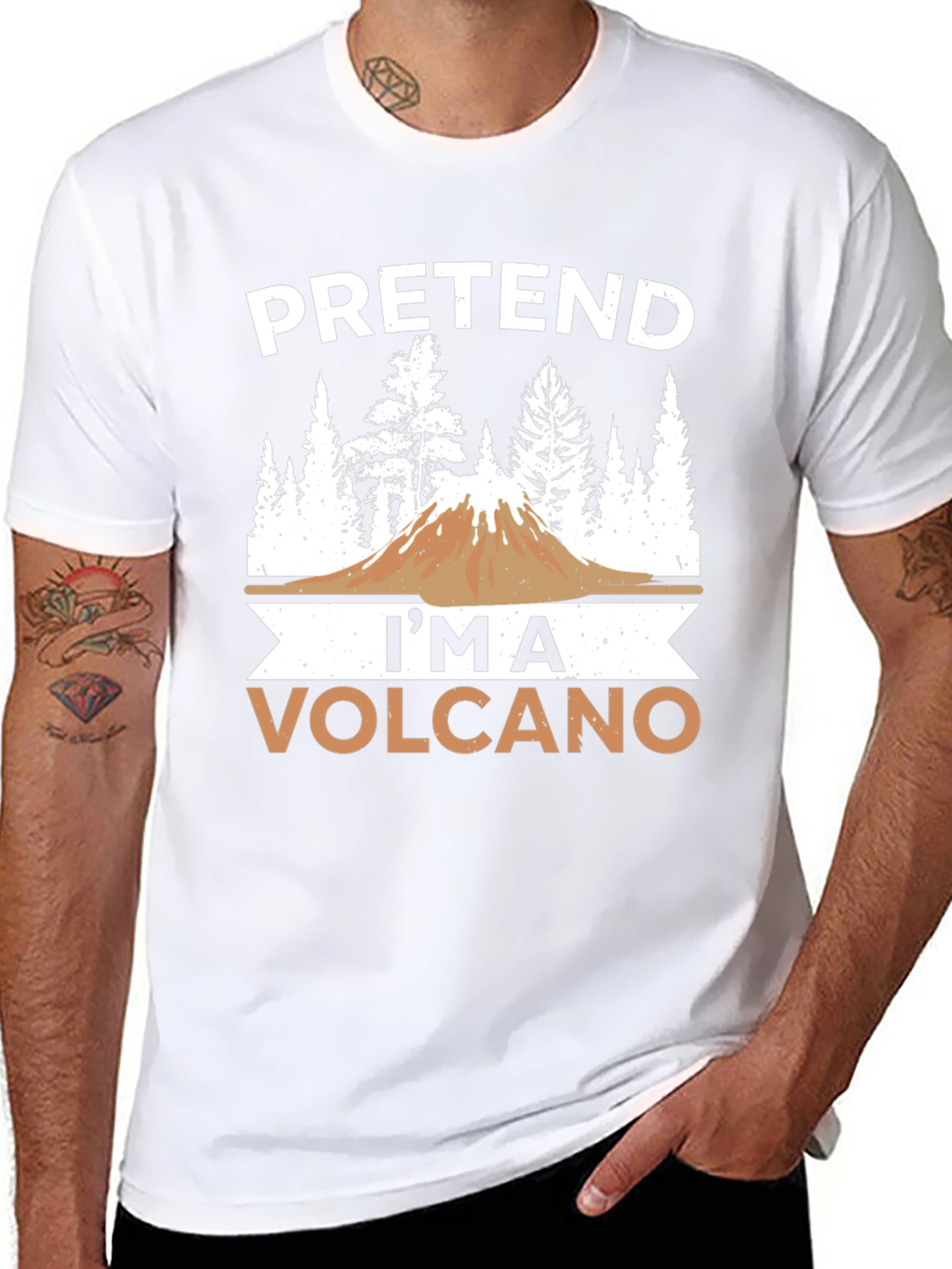 Pretend Im a Volcano T-Shirt Funny Graphic Tee