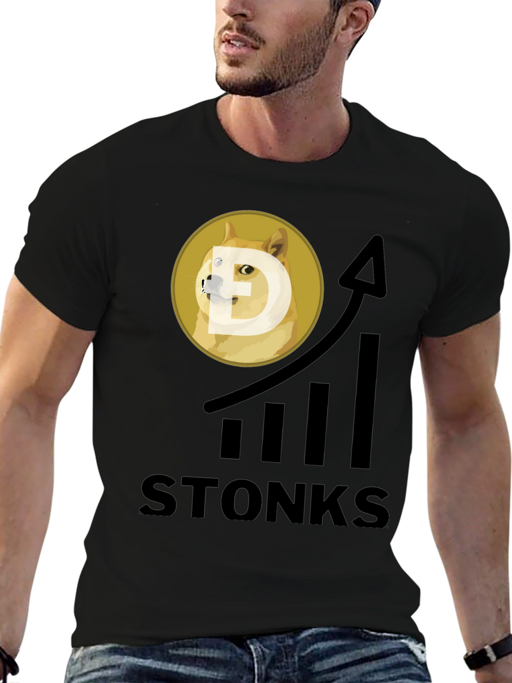Dogecoin Stonks T-Shirt - Crypto Meme Tee