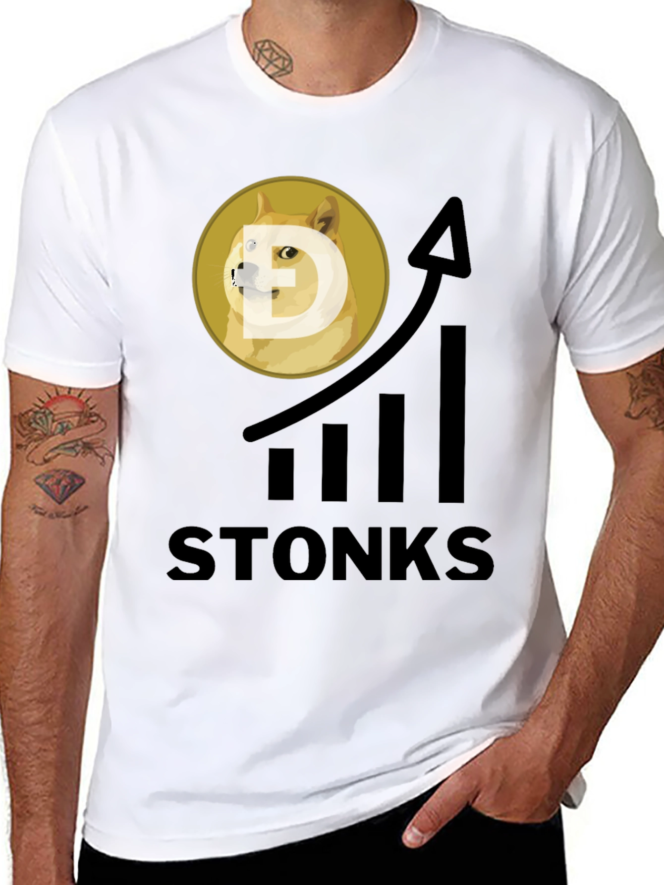 Dogecoin Stonks T-Shirt - Crypto Meme Tee