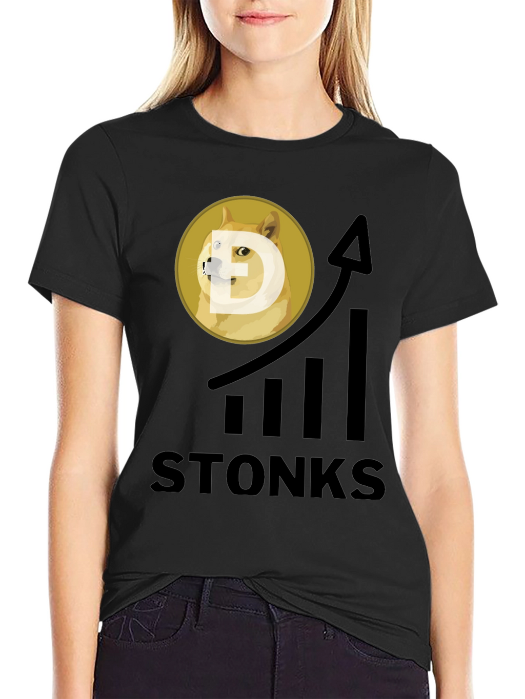 Dogecoin Stonks T-Shirt - Crypto Meme Tee