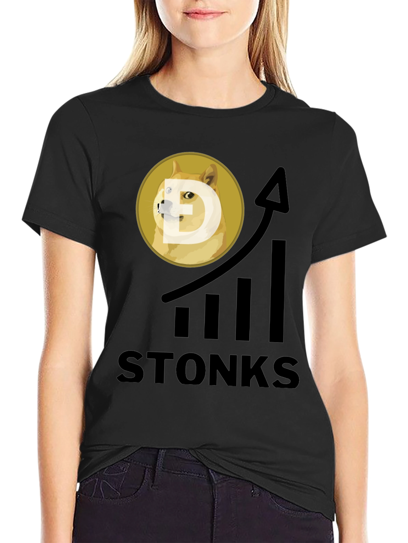 Dogecoin Stonks T-Shirt - Crypto Meme Tee