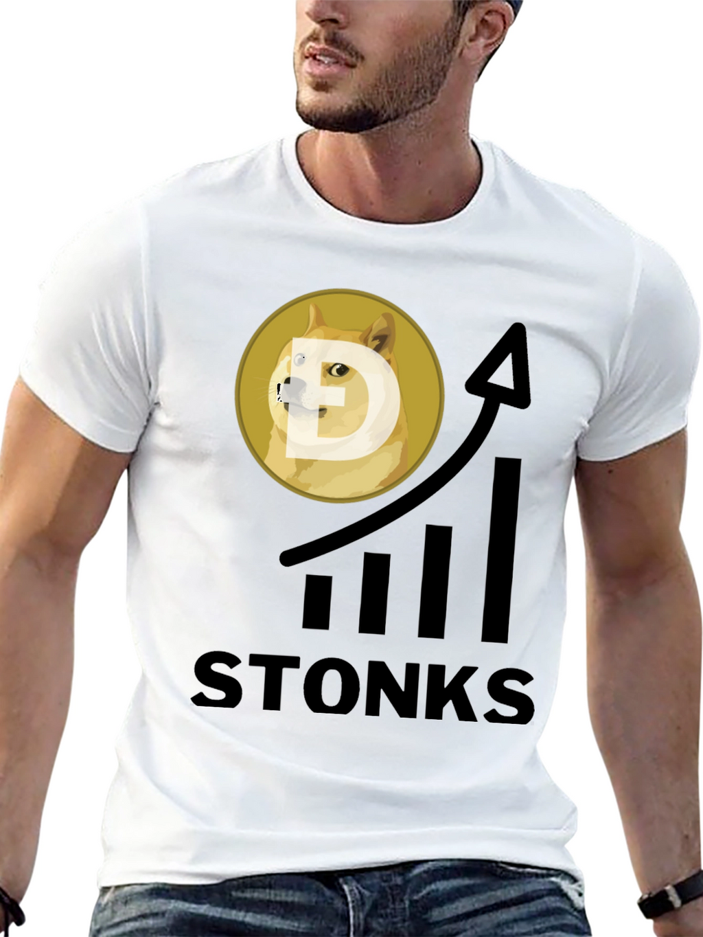 Dogecoin Stonks T-Shirt - Crypto Meme Tee