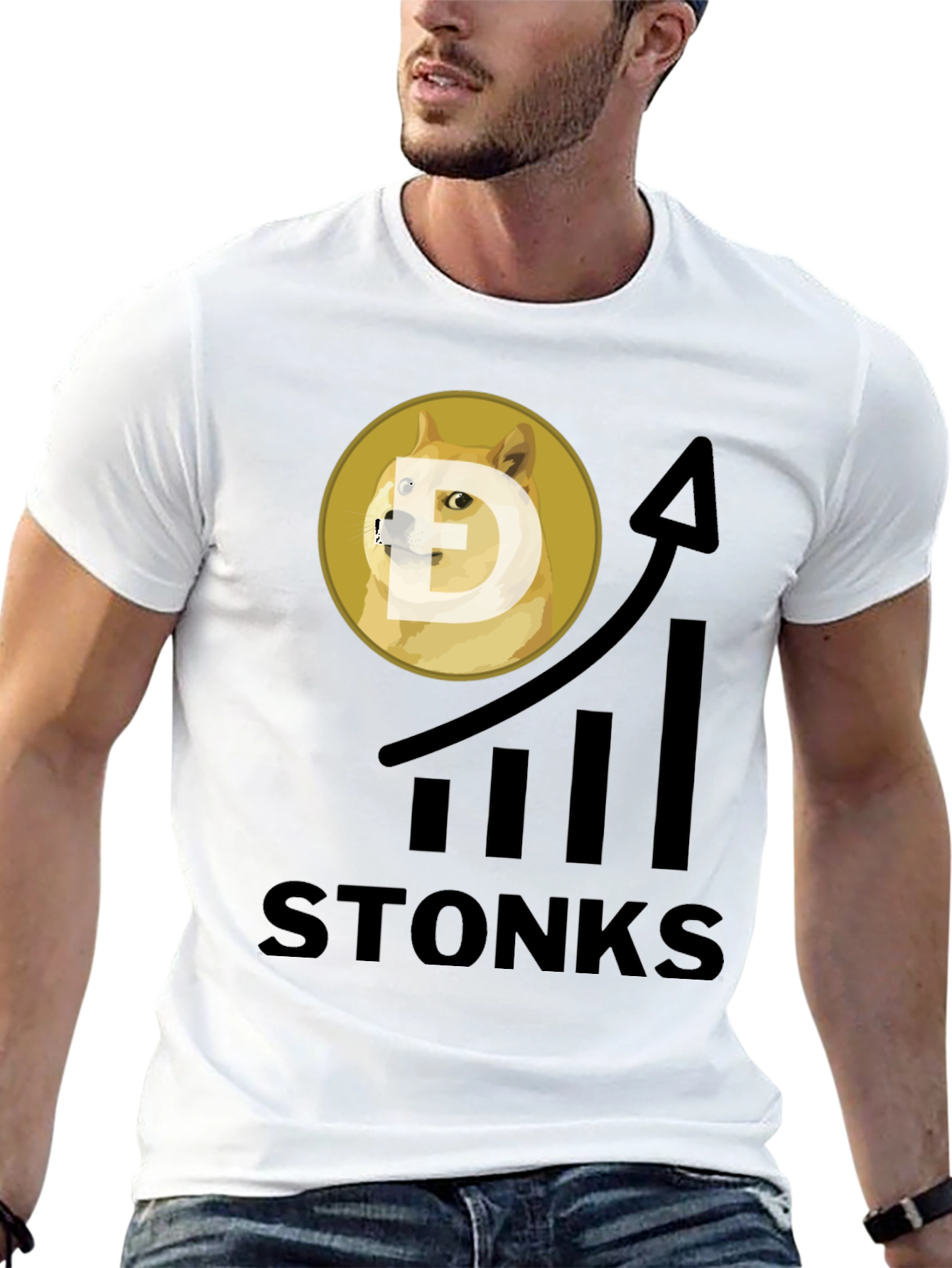 Dogecoin Stonks T-Shirt - Crypto Meme Tee