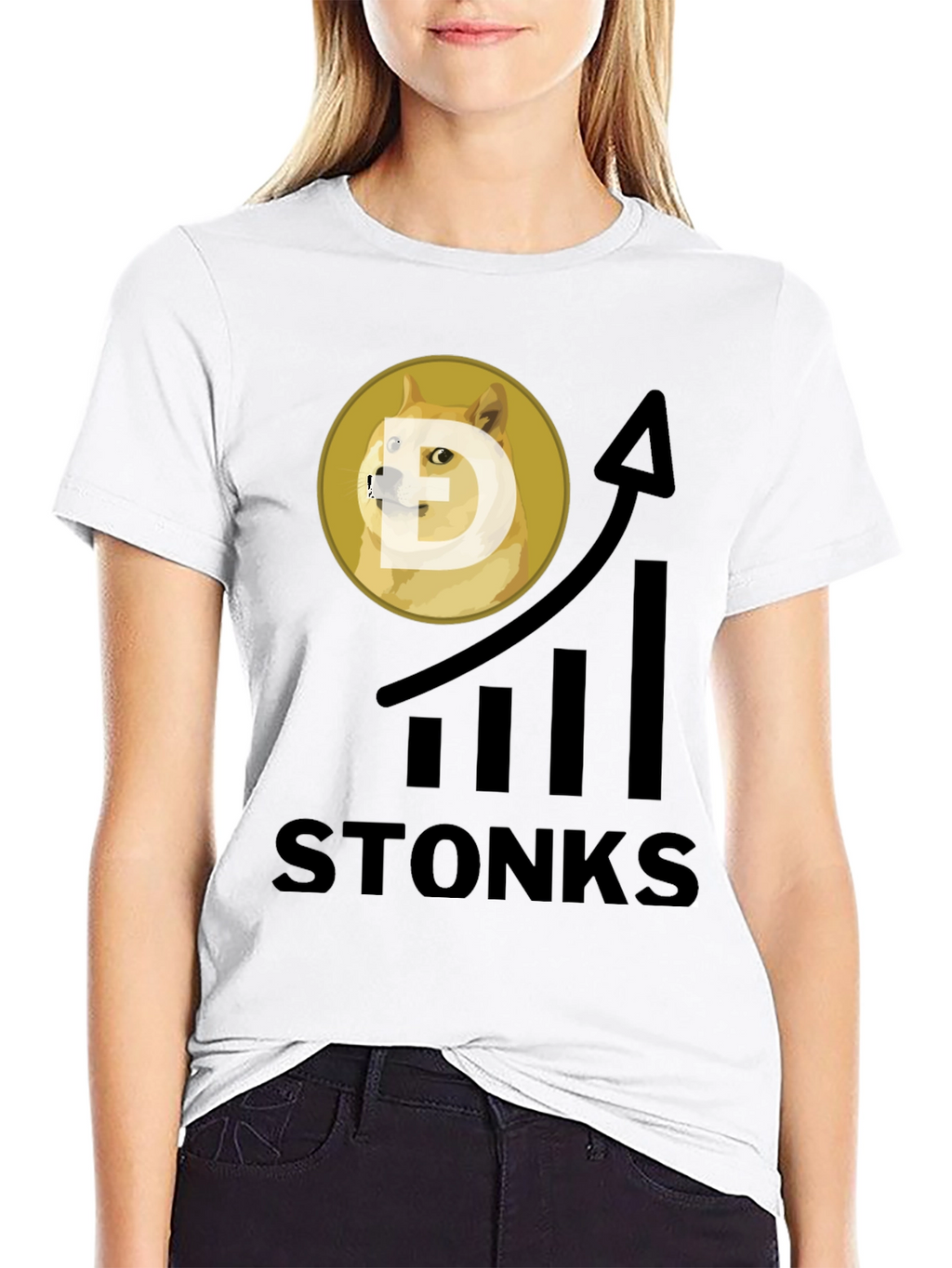 Dogecoin Stonks T-Shirt - Crypto Meme Tee