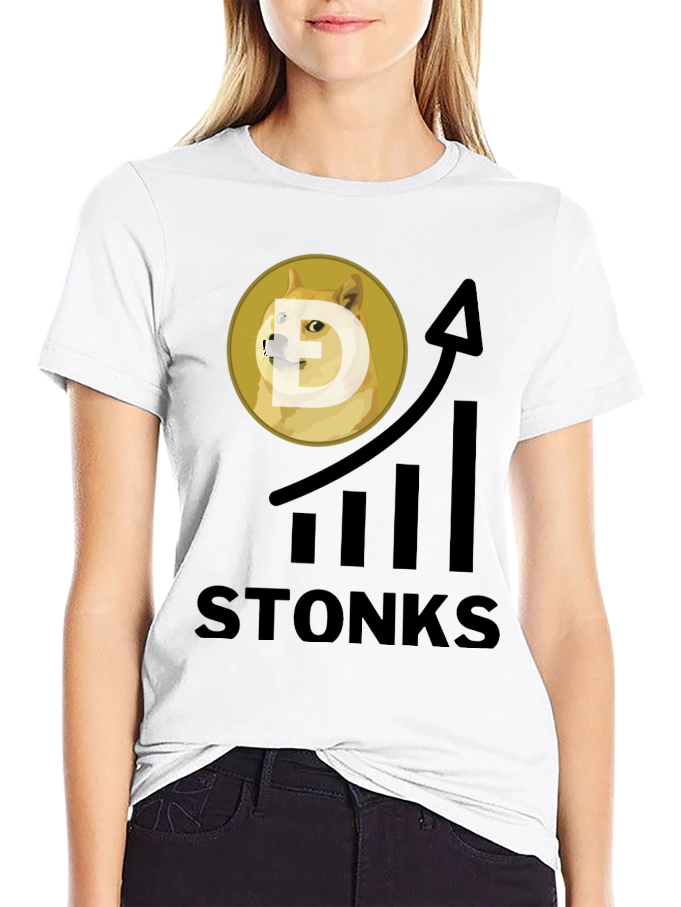 Dogecoin Stonks T-Shirt - Crypto Meme Tee