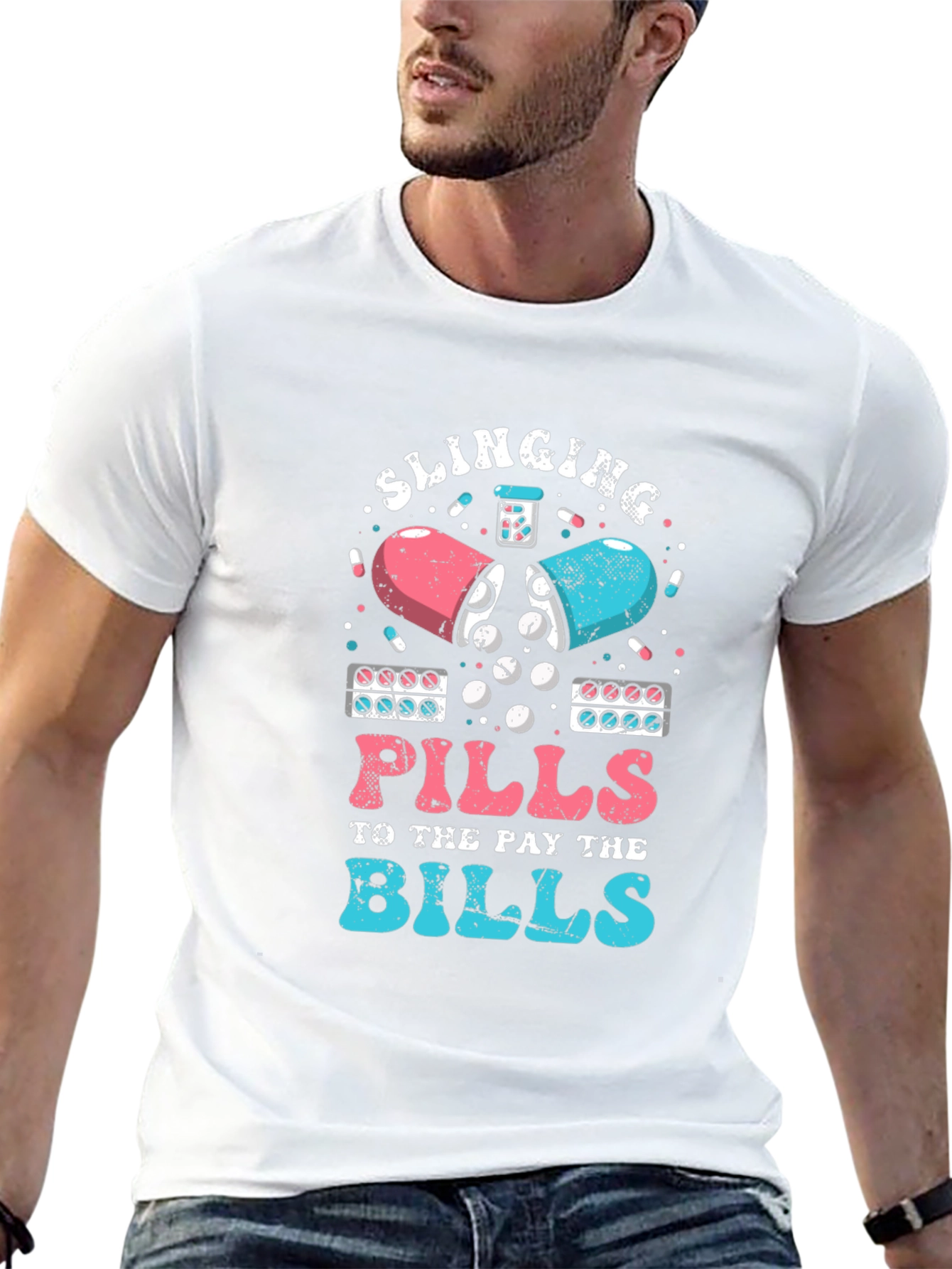 Slinging Pills Graphic Tee - Funny Pharmacy Shirt
