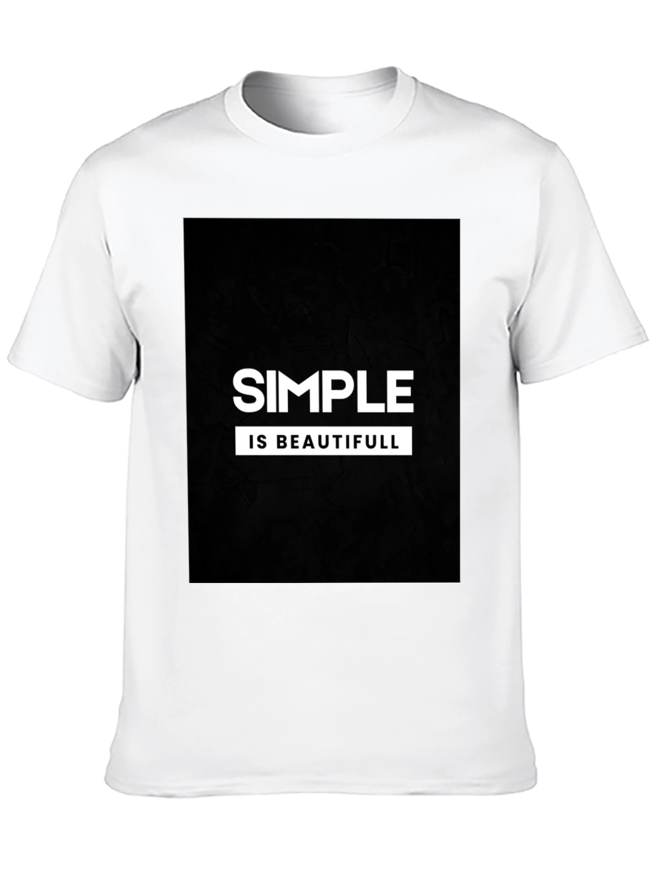 Simple is Beautiful T-Shirt - Black Casual Tee