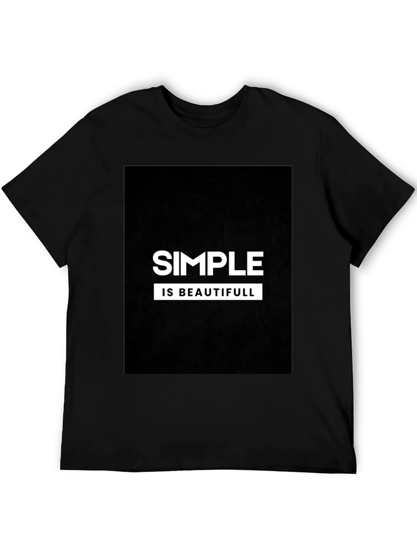 Simple is Beautiful T-Shirt - Black Casual Tee