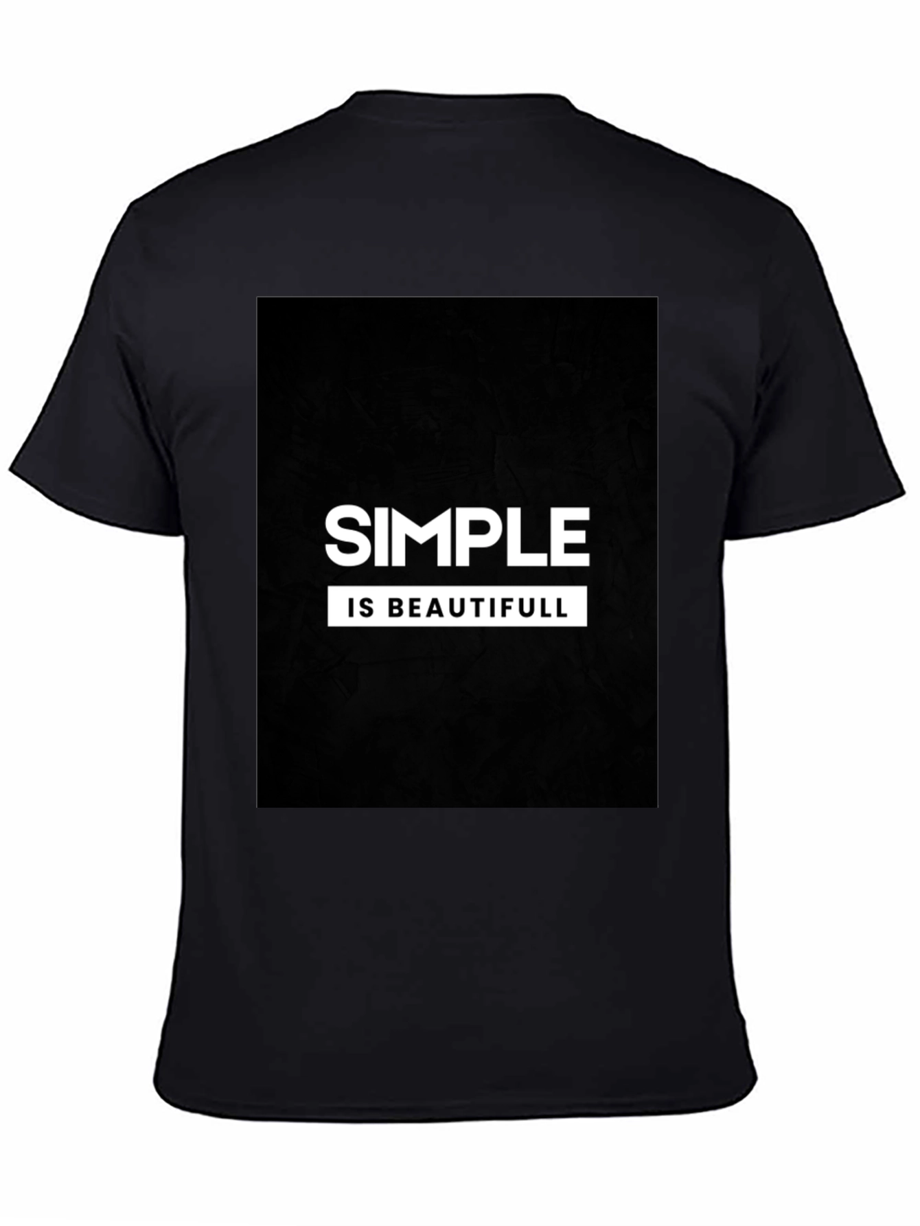 Simple is Beautiful T-Shirt - Black Casual Tee