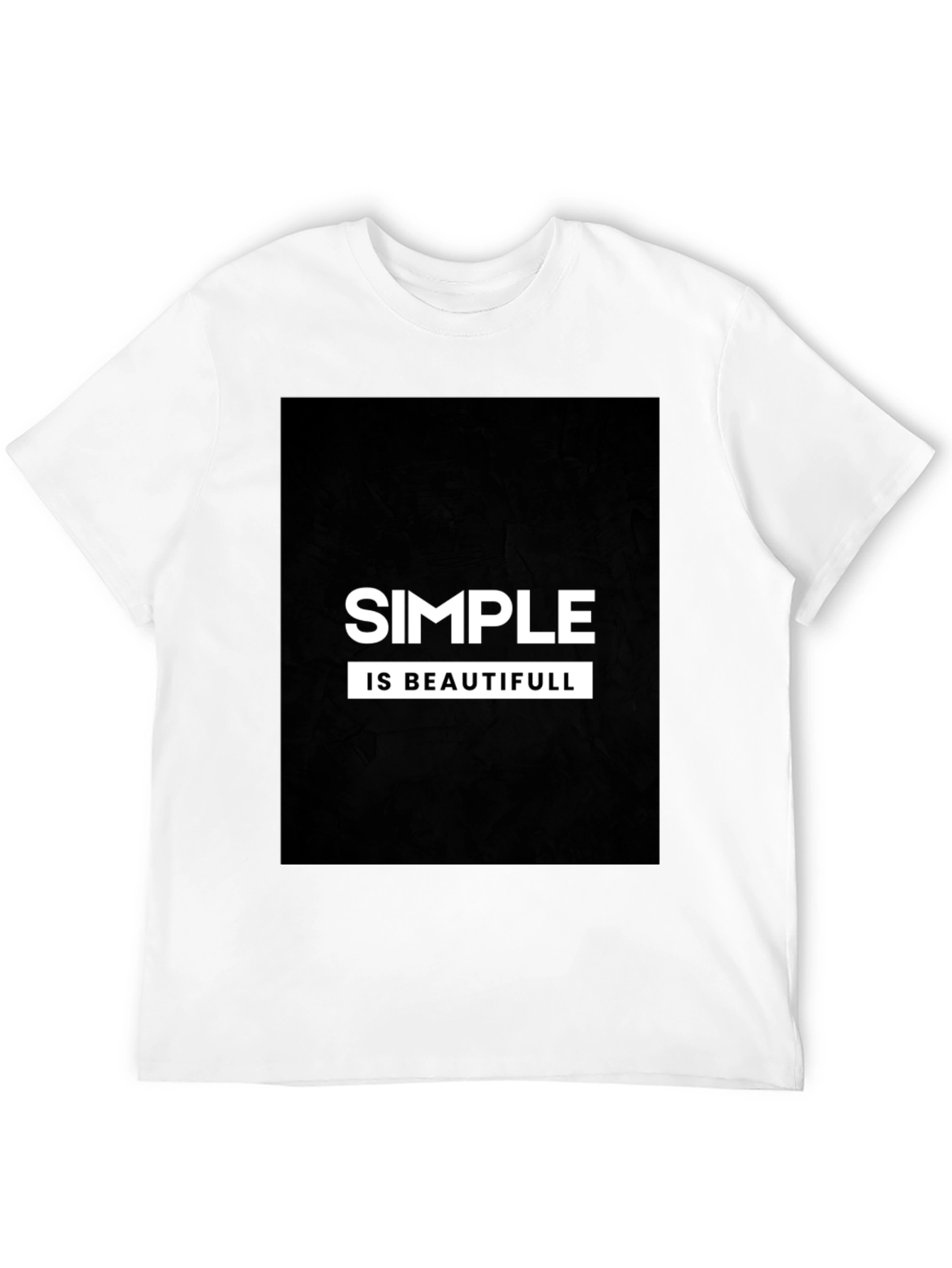 Simple is Beautiful T-Shirt - Black Casual Tee