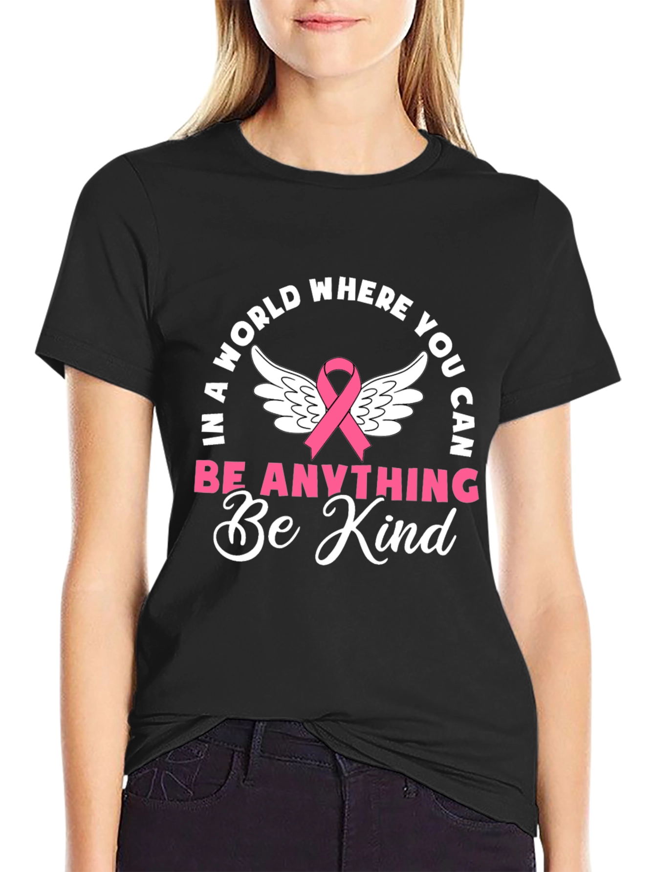 Be Kind Graphic T-Shirt - Breast Cancer Awareness