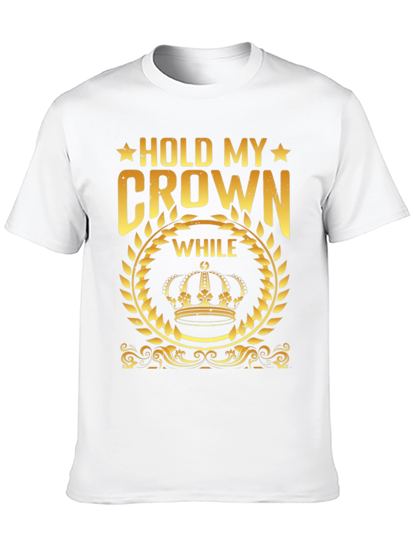 Hold My Crown Graphic Tee - Gold Print on Black