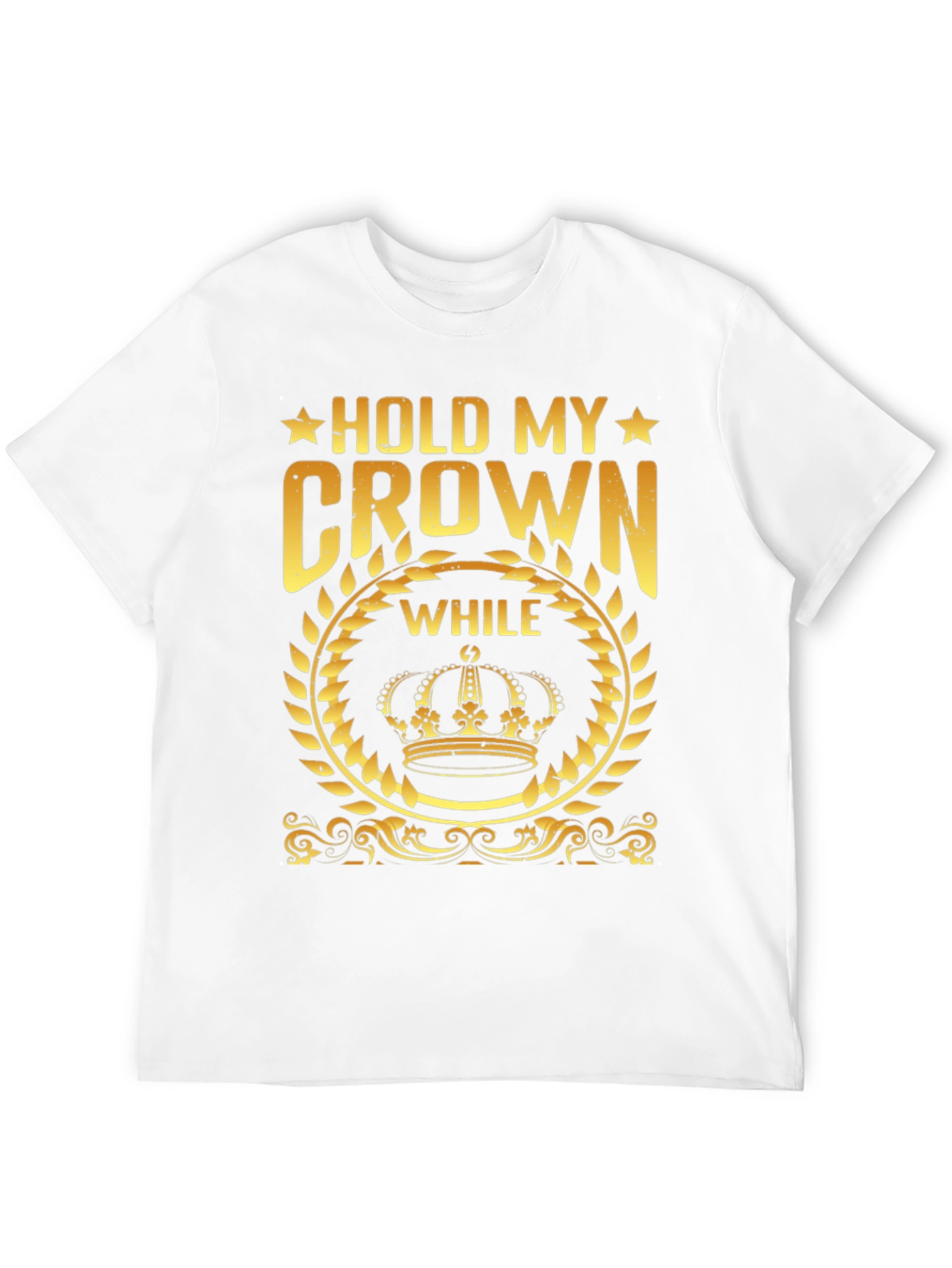 Hold My Crown Graphic Tee - Gold Print on Black