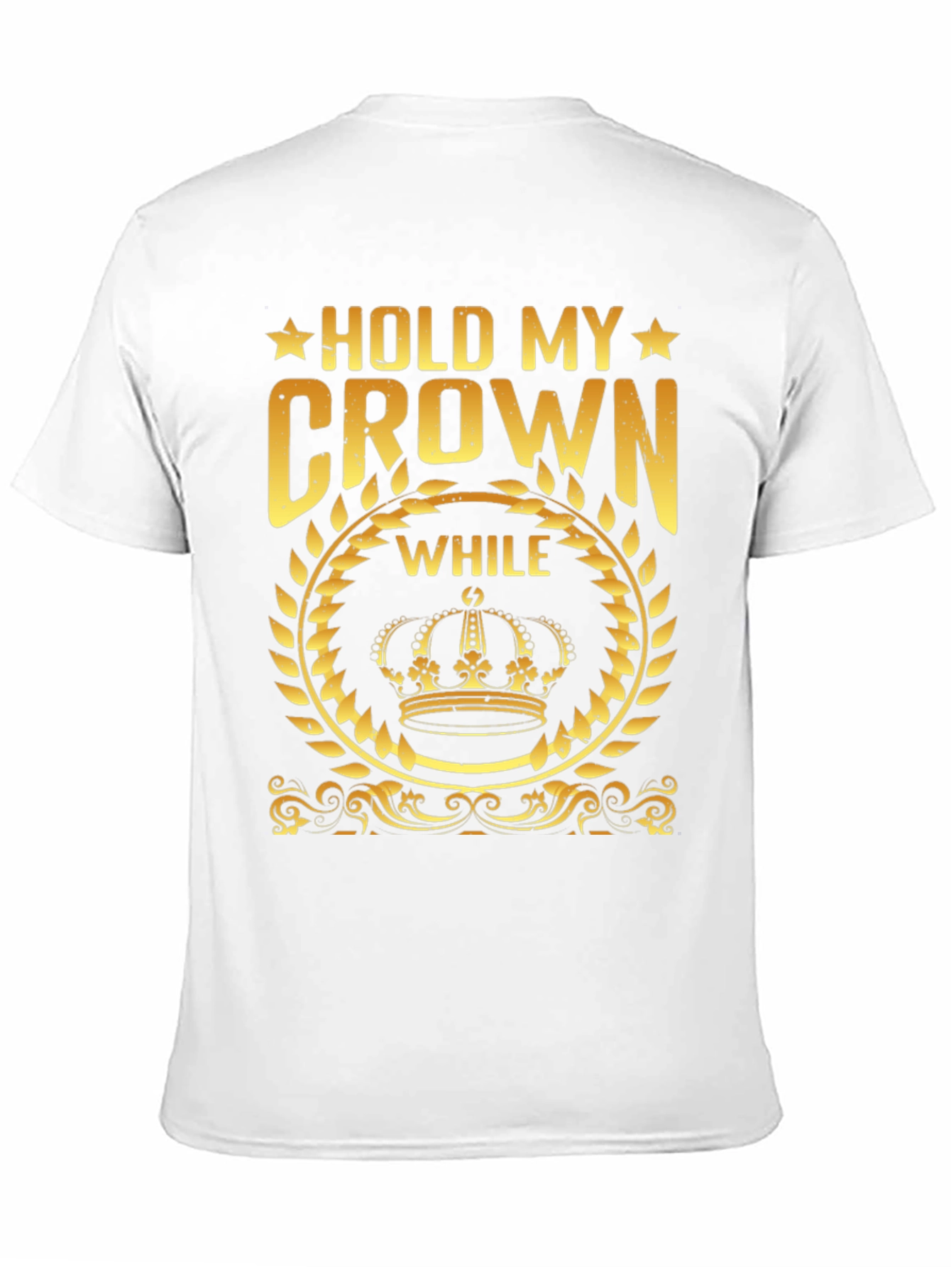 Hold My Crown Graphic Tee - Gold Print on Black