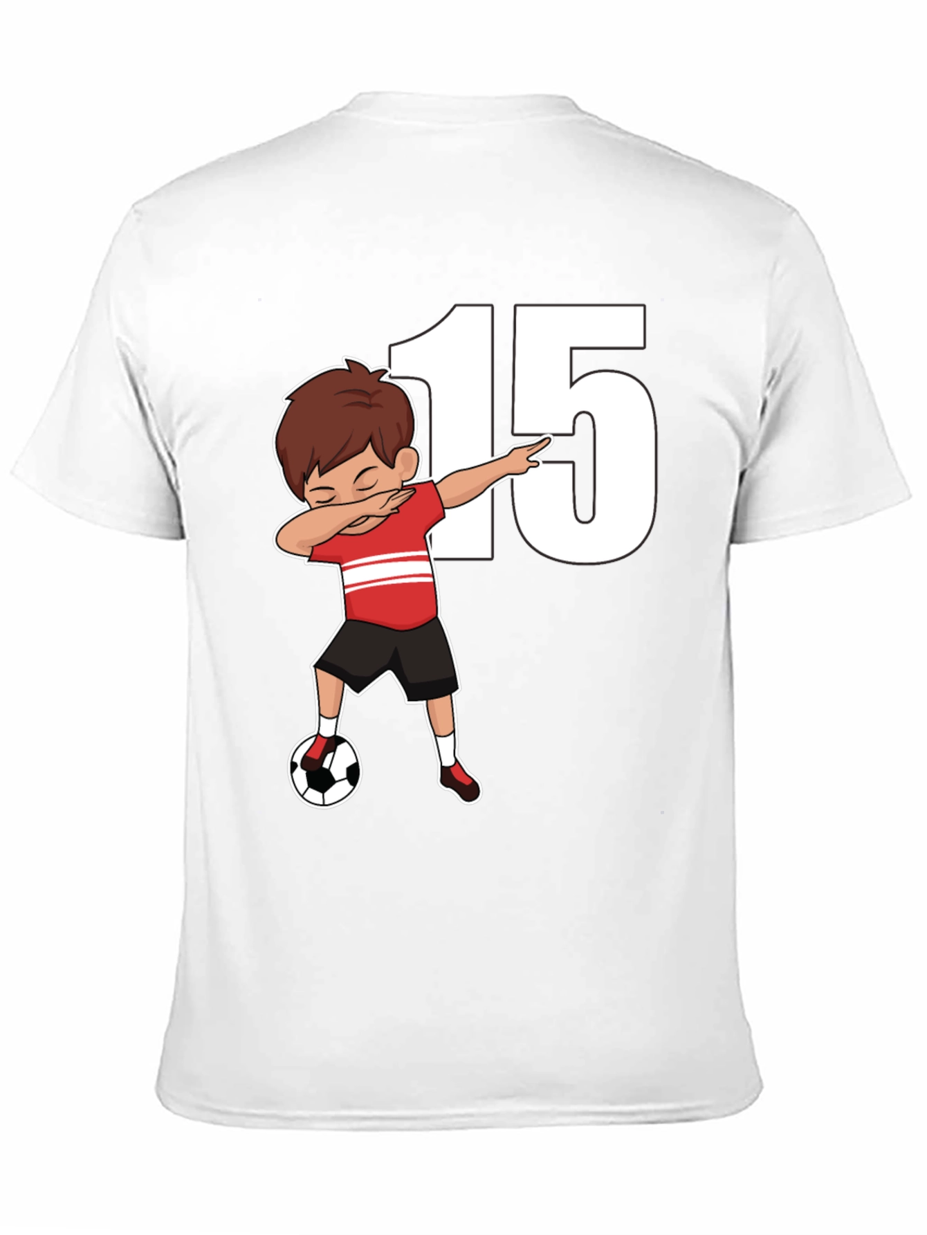 Boys Soccer T-Shirt - Number 15 Dabbing Tee