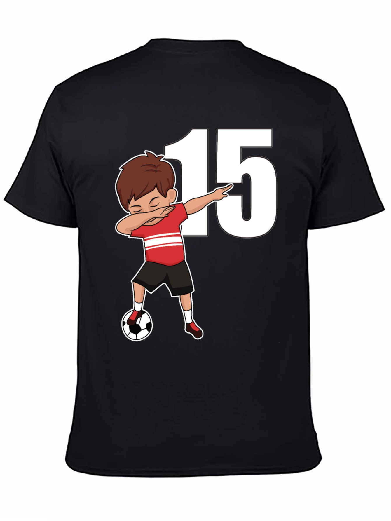 Boys Soccer T-Shirt - Number 15 Dabbing Tee