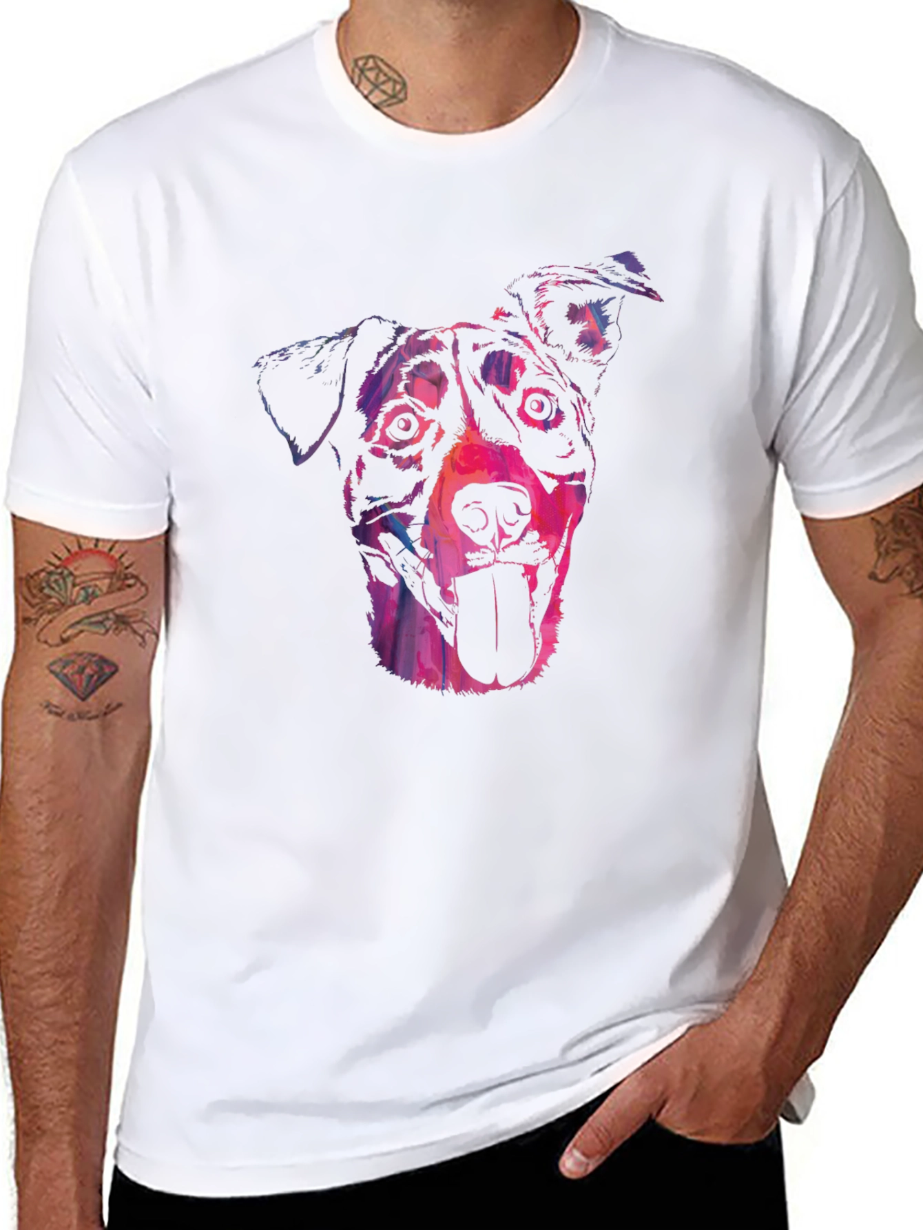 Dog Portrait Graphic Black Tee