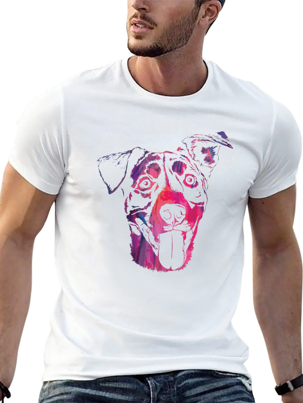 Dog Portrait Graphic Black Tee