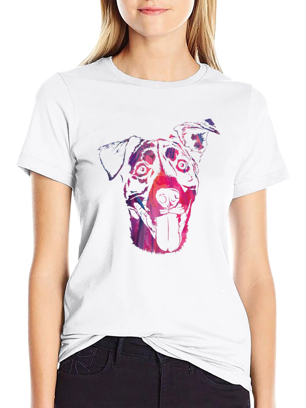 Dog Portrait Graphic Black Tee