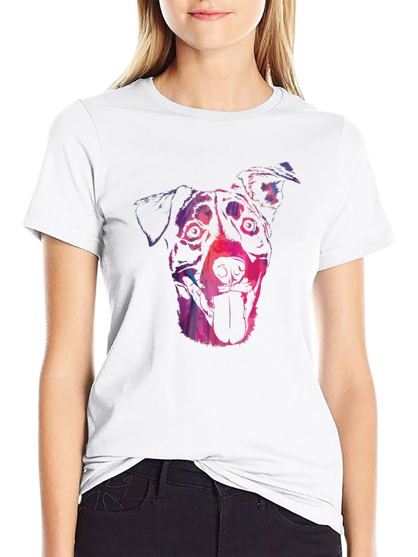 Dog Portrait Graphic Black Tee