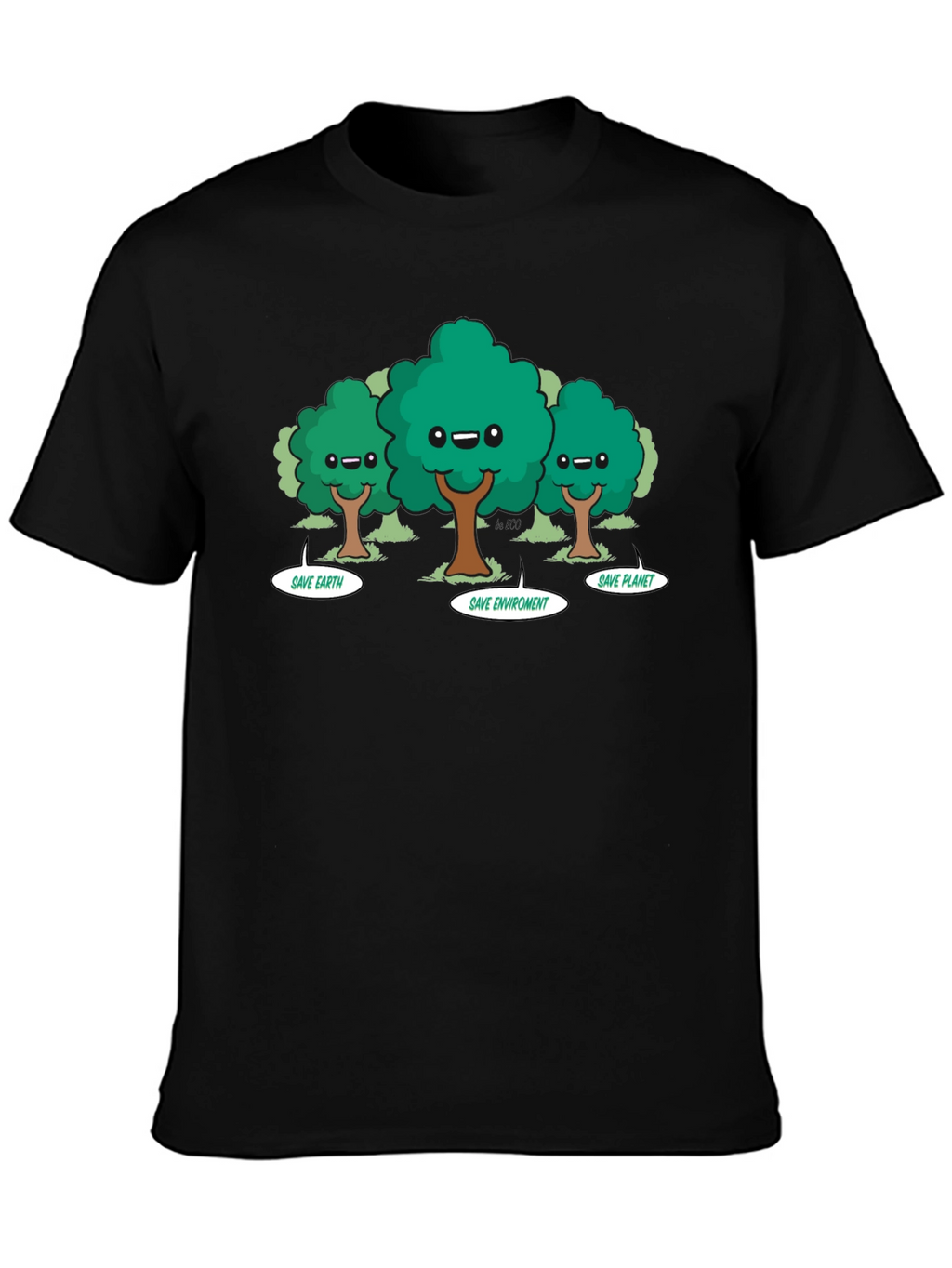 Eco-Friendly Cartoon Trees T-Shirt