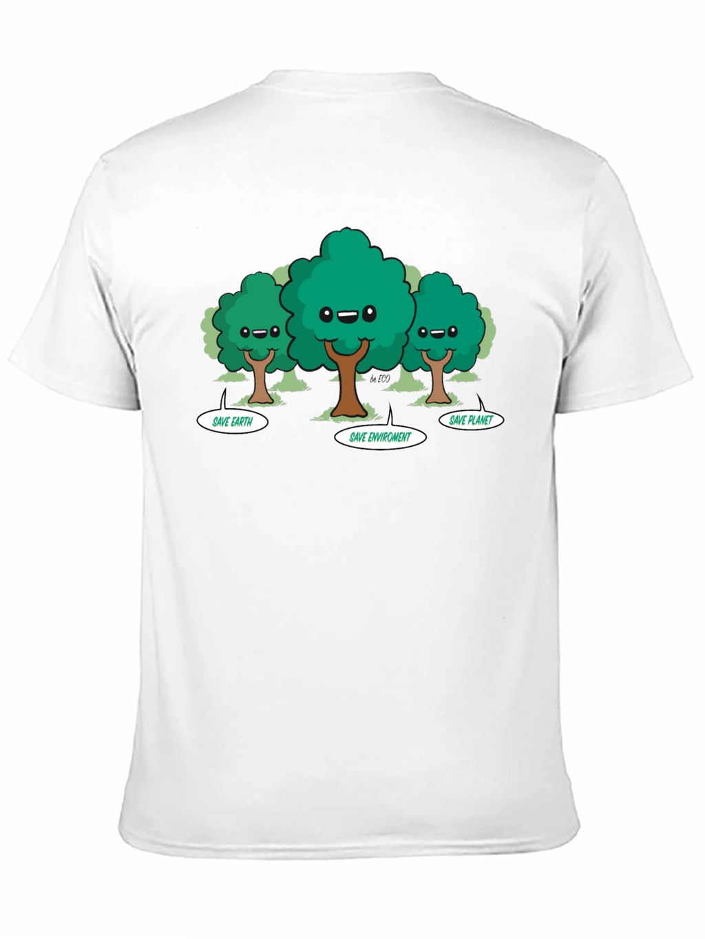 Eco-Friendly Cartoon Trees T-Shirt