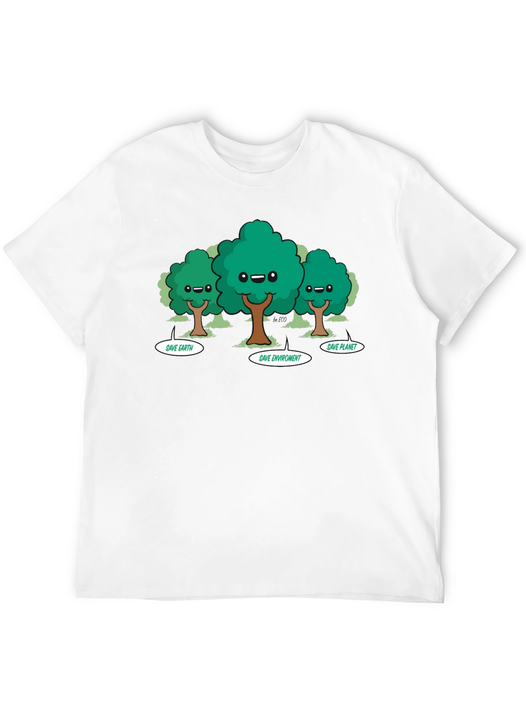 Eco-Friendly Cartoon Trees T-Shirt