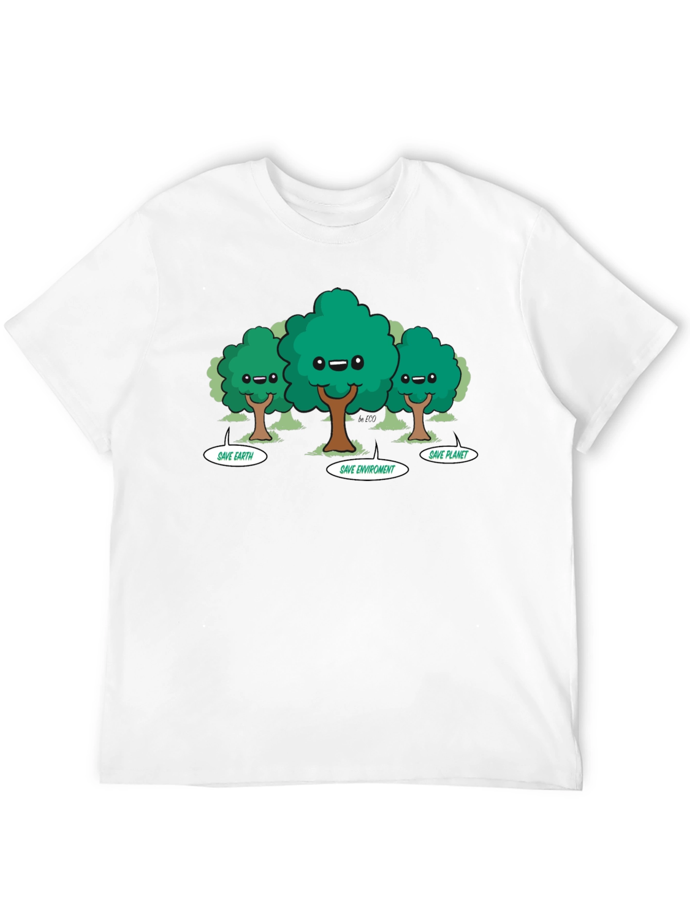 Eco-Friendly Cartoon Trees T-Shirt