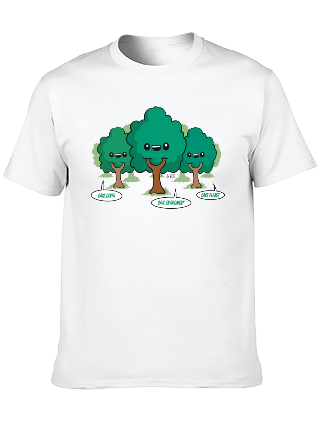 Eco-Friendly Cartoon Trees T-Shirt