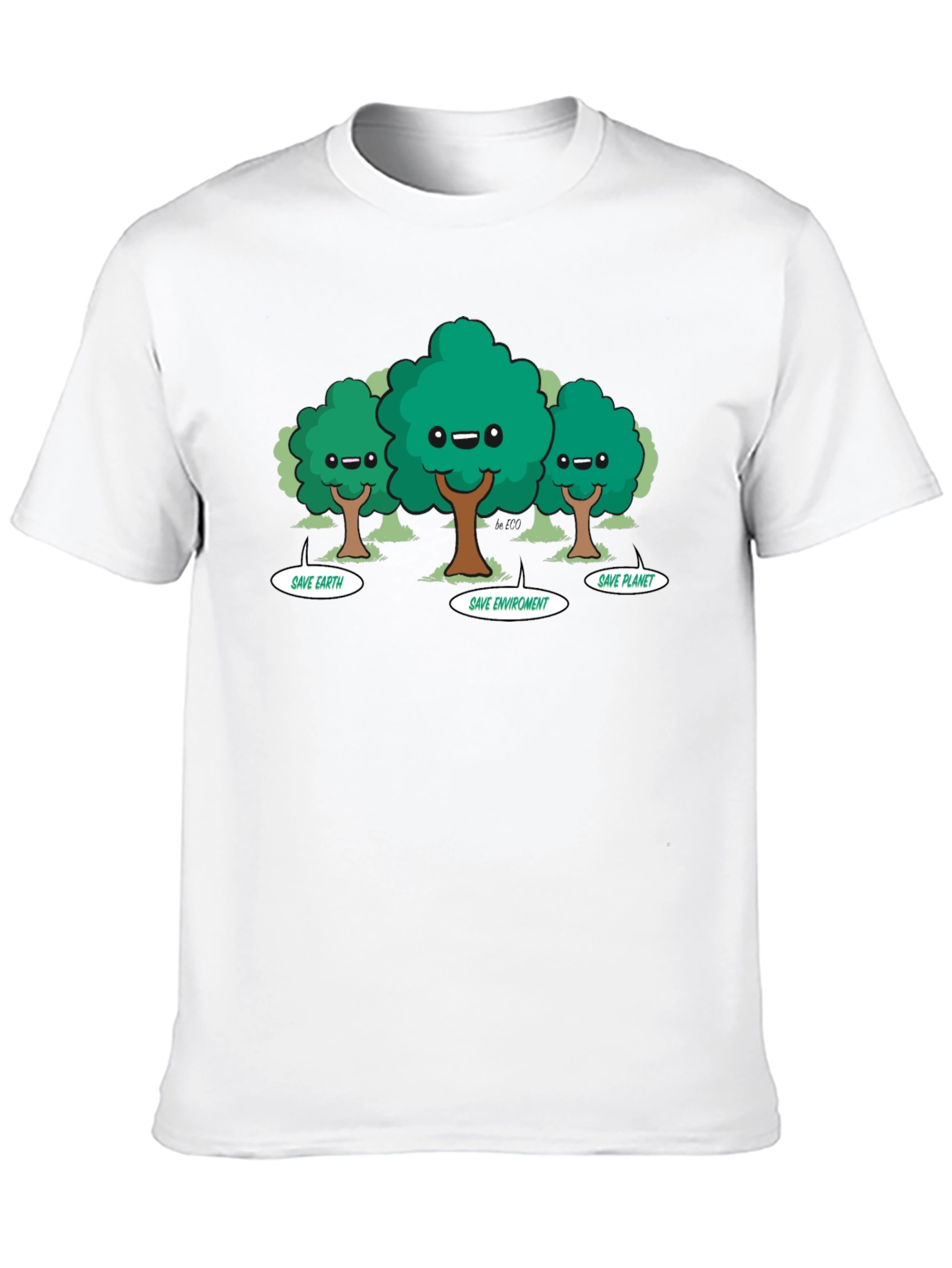 Eco-Friendly Cartoon Trees T-Shirt