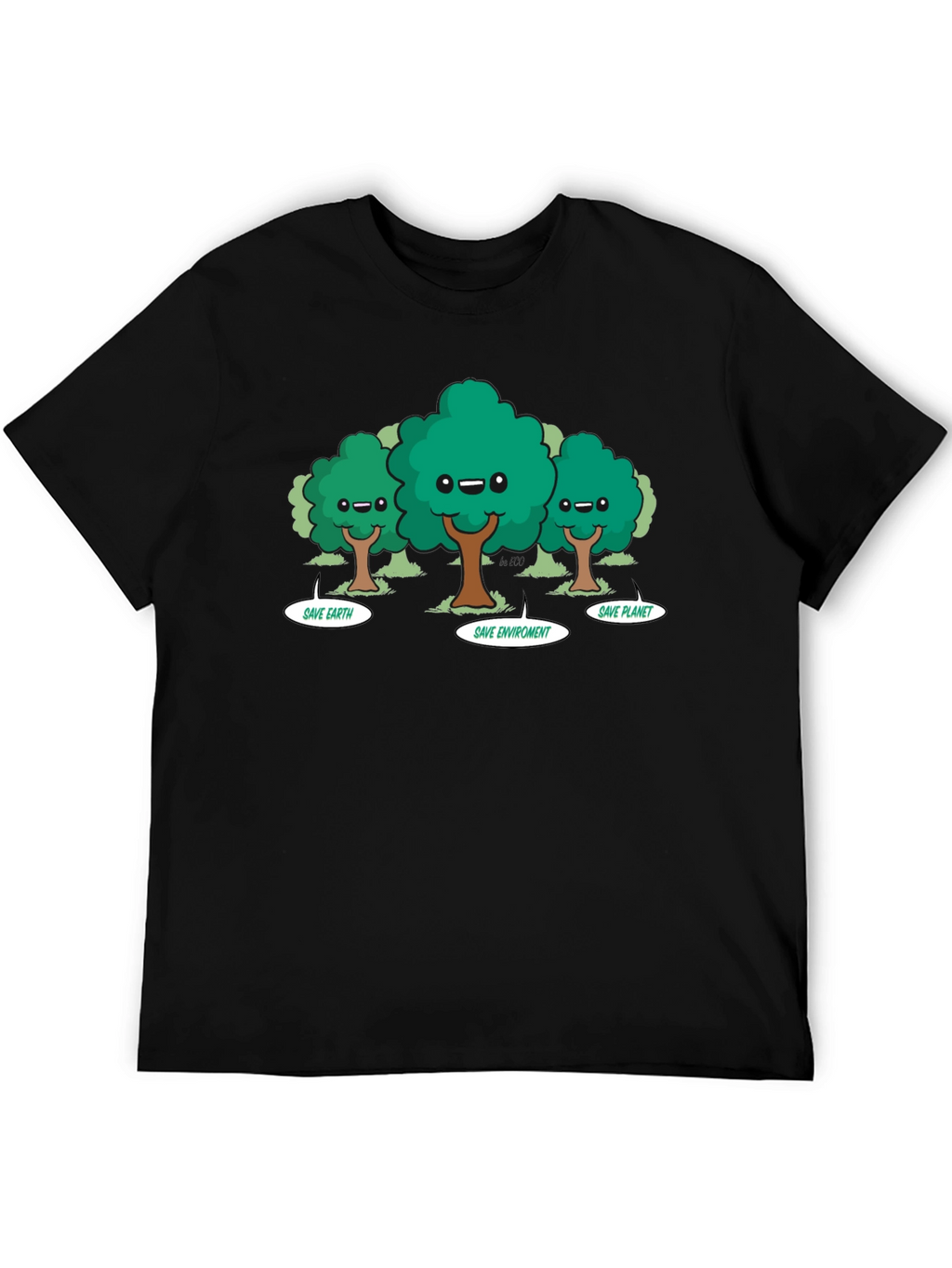 Eco-Friendly Cartoon Trees T-Shirt