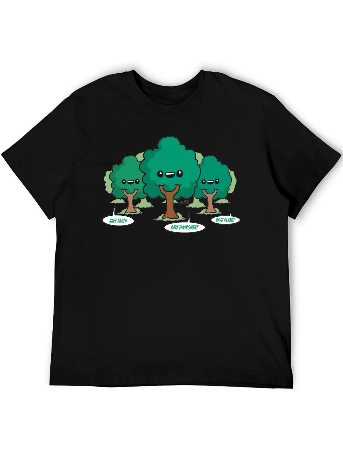 Eco-Friendly Cartoon Trees T-Shirt