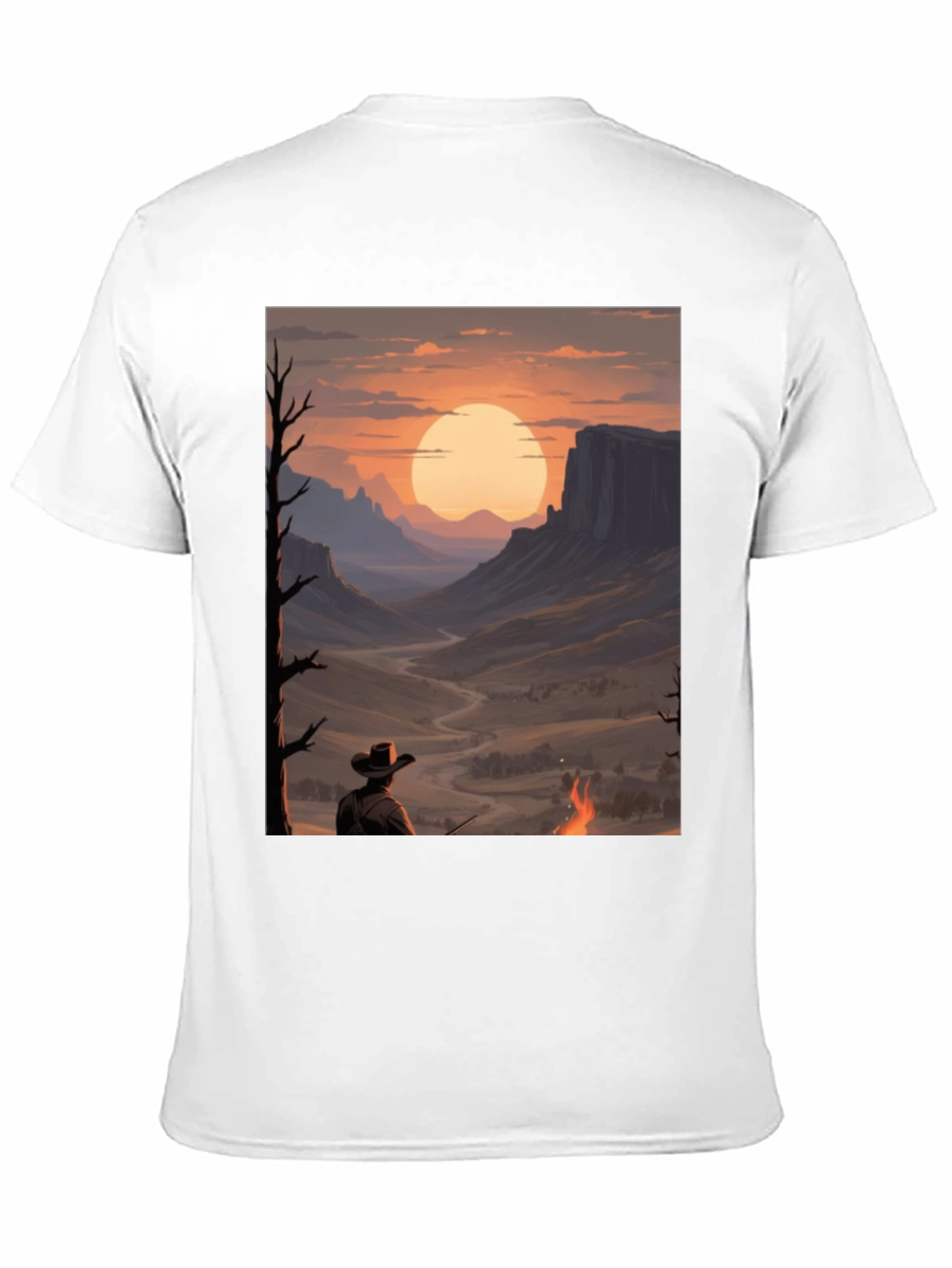 Sunset Cowboy Graphic Tee - Western Style Shirt