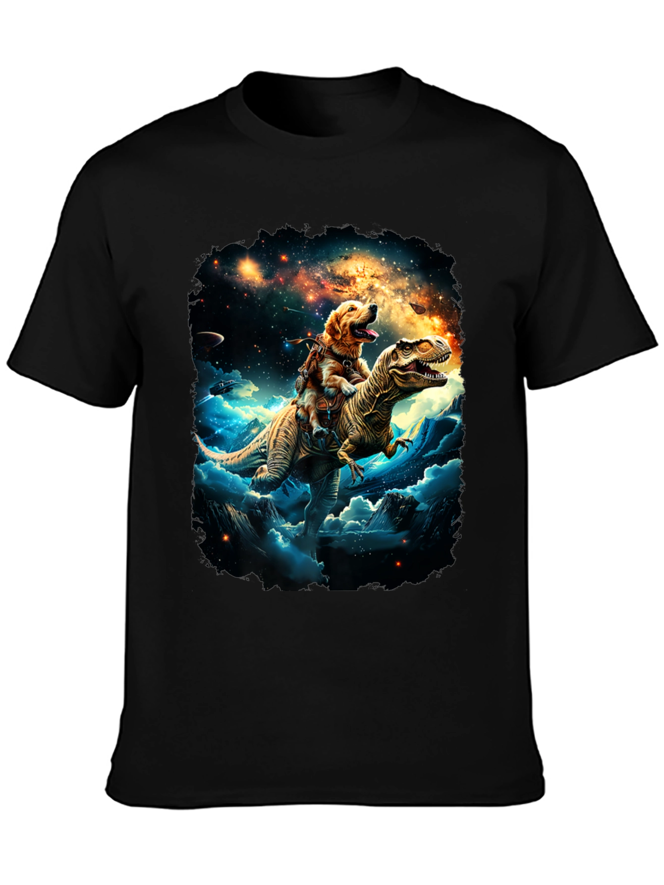 Dog Riding Dinosaur T-Shirt