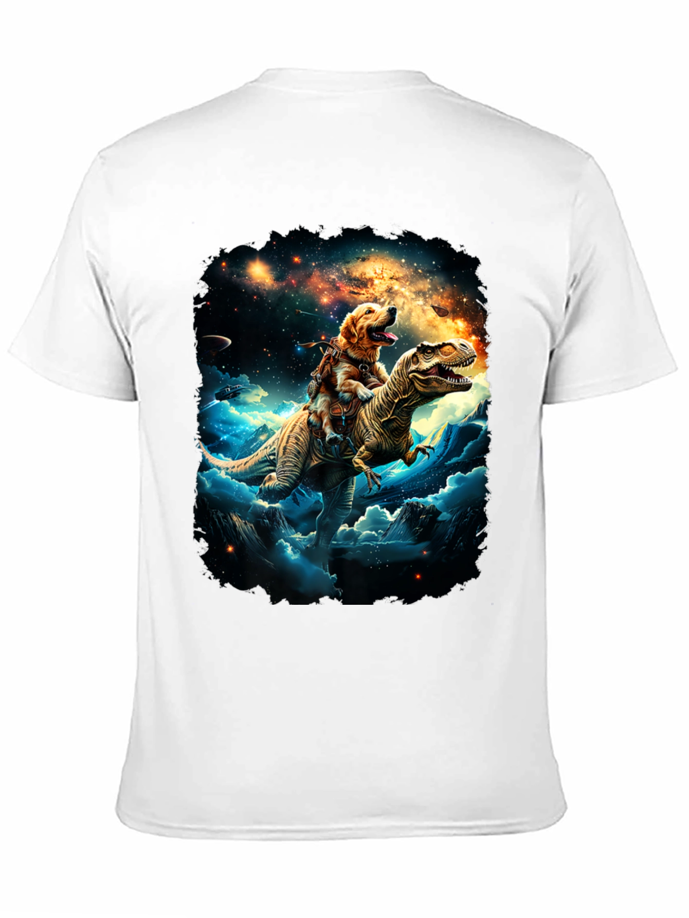 Dog Riding Dinosaur T-Shirt