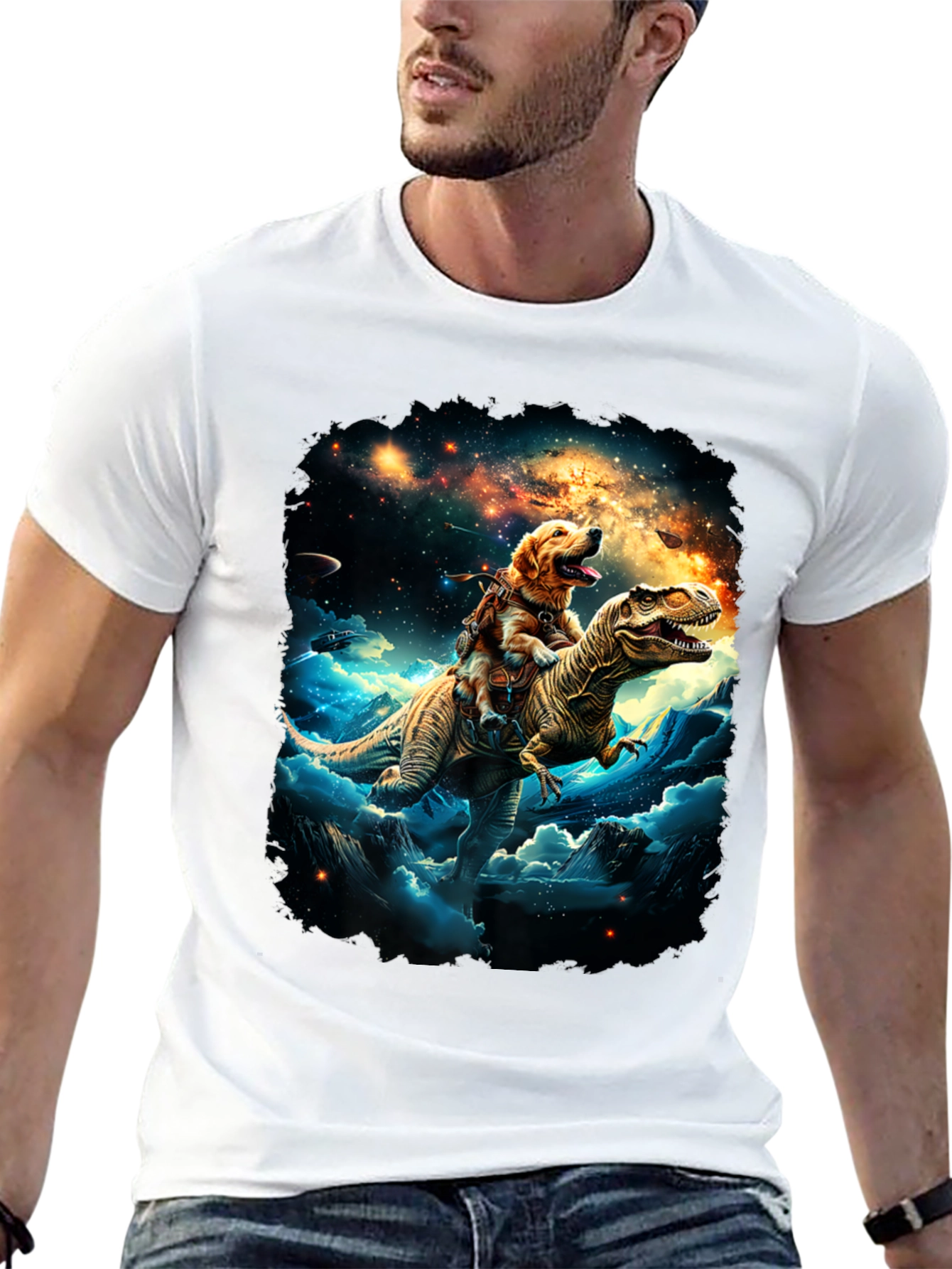 Dog Riding Dinosaur T-Shirt