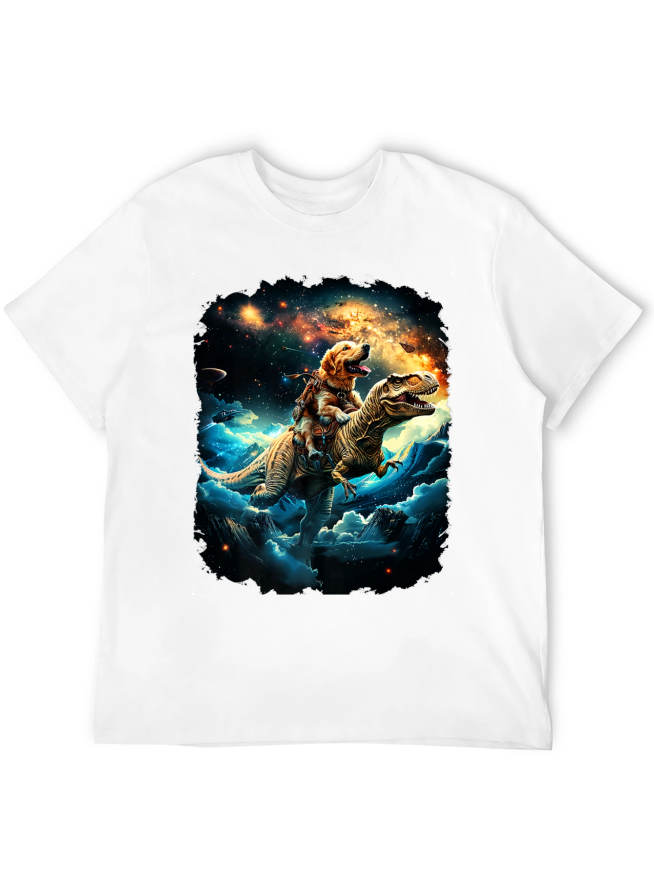 Dog Riding Dinosaur T-Shirt