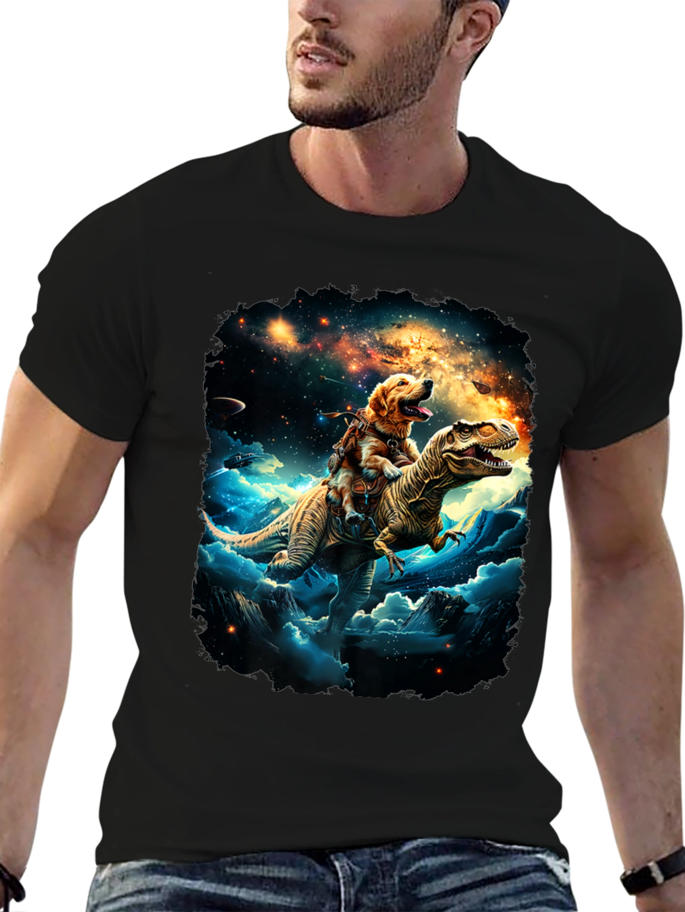 Dog Riding Dinosaur T-Shirt