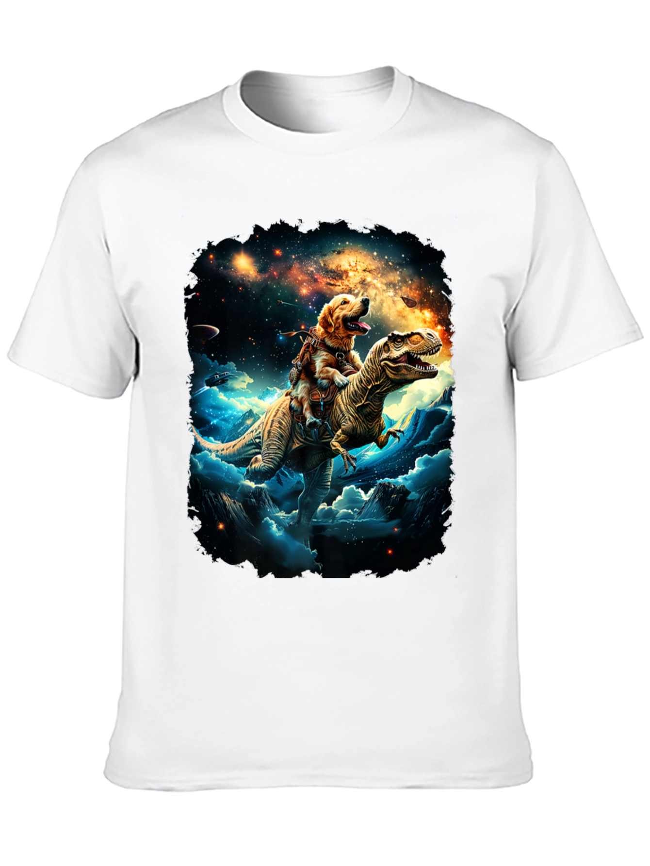Dog Riding Dinosaur T-Shirt