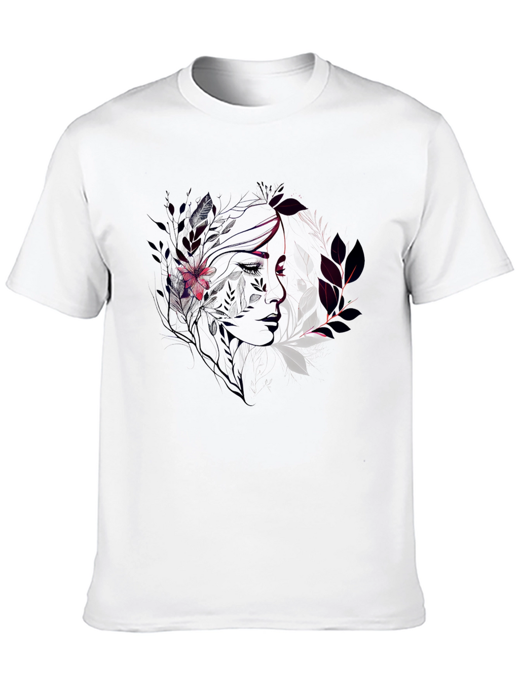 Floral Silhouette Graphic Tee - Black