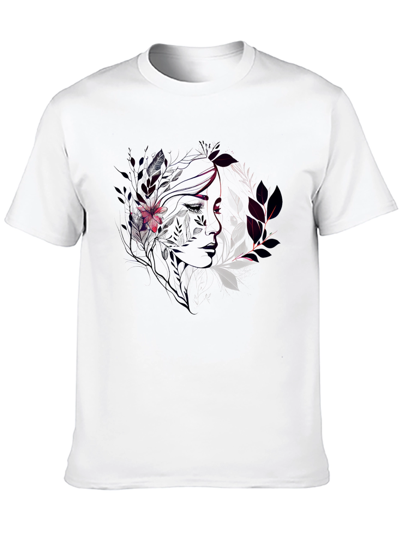 Floral Silhouette Graphic Tee - Black